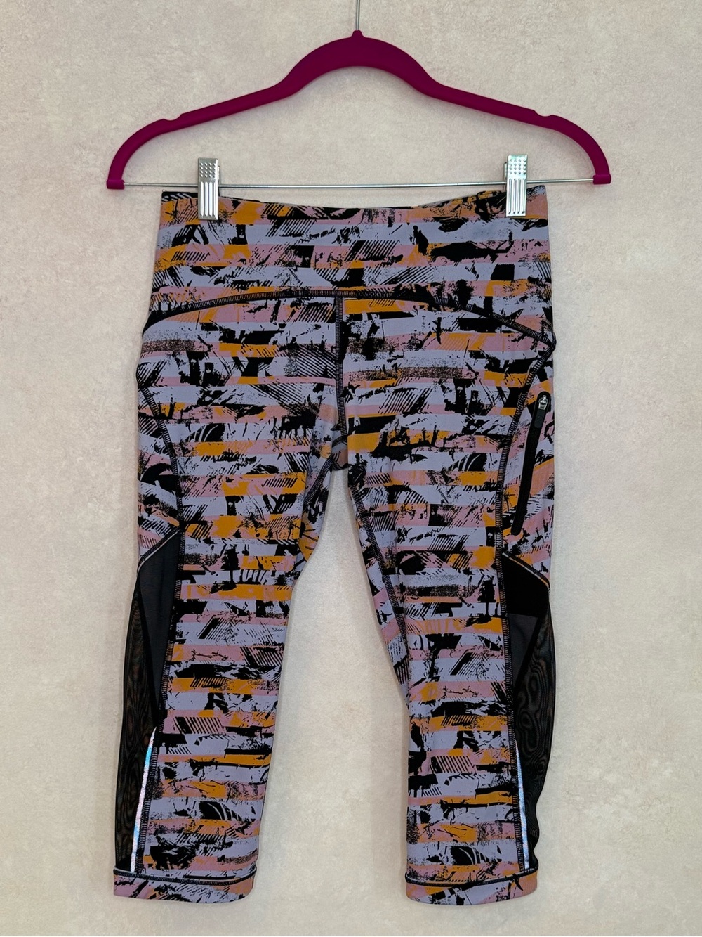 Lululemon multicolor leggings with mesh